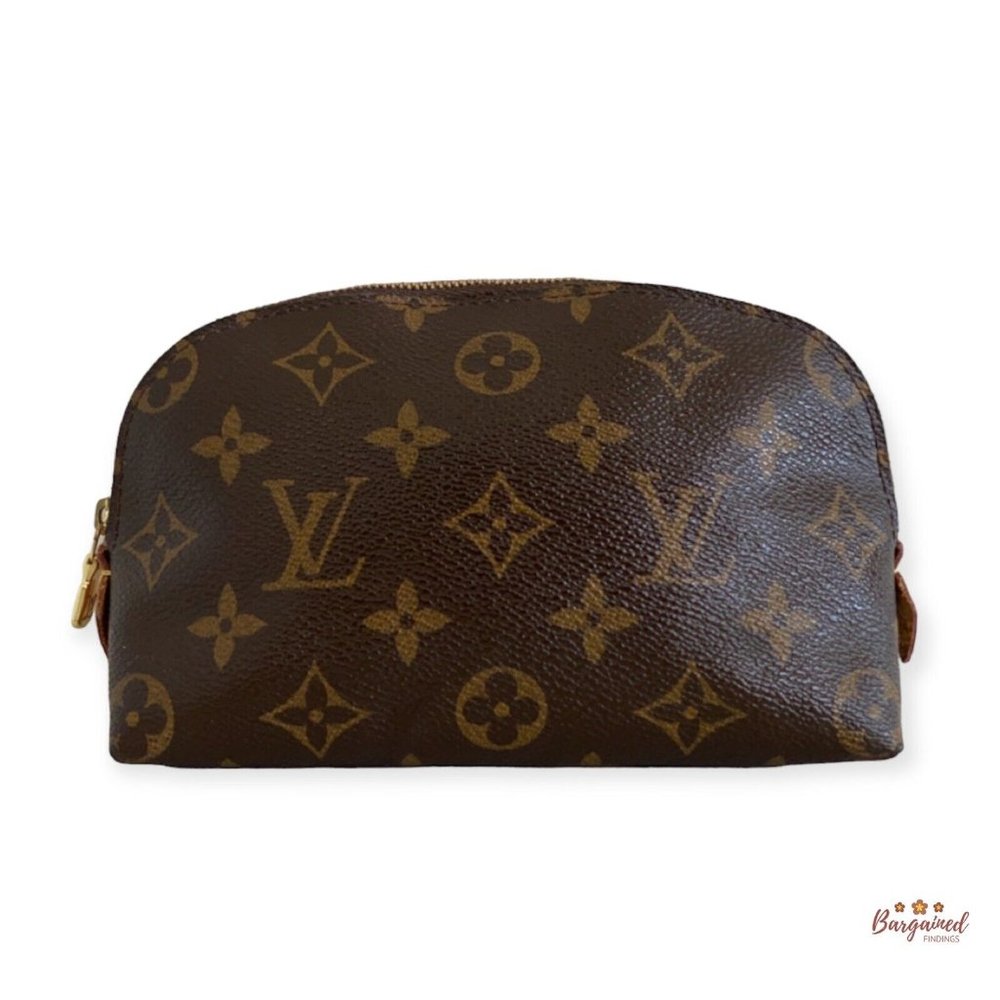 Authentic Louis Vuitton Brown Monogram Coated Canvas Cosmetic Pouch M47515 - Picture 1 of 13